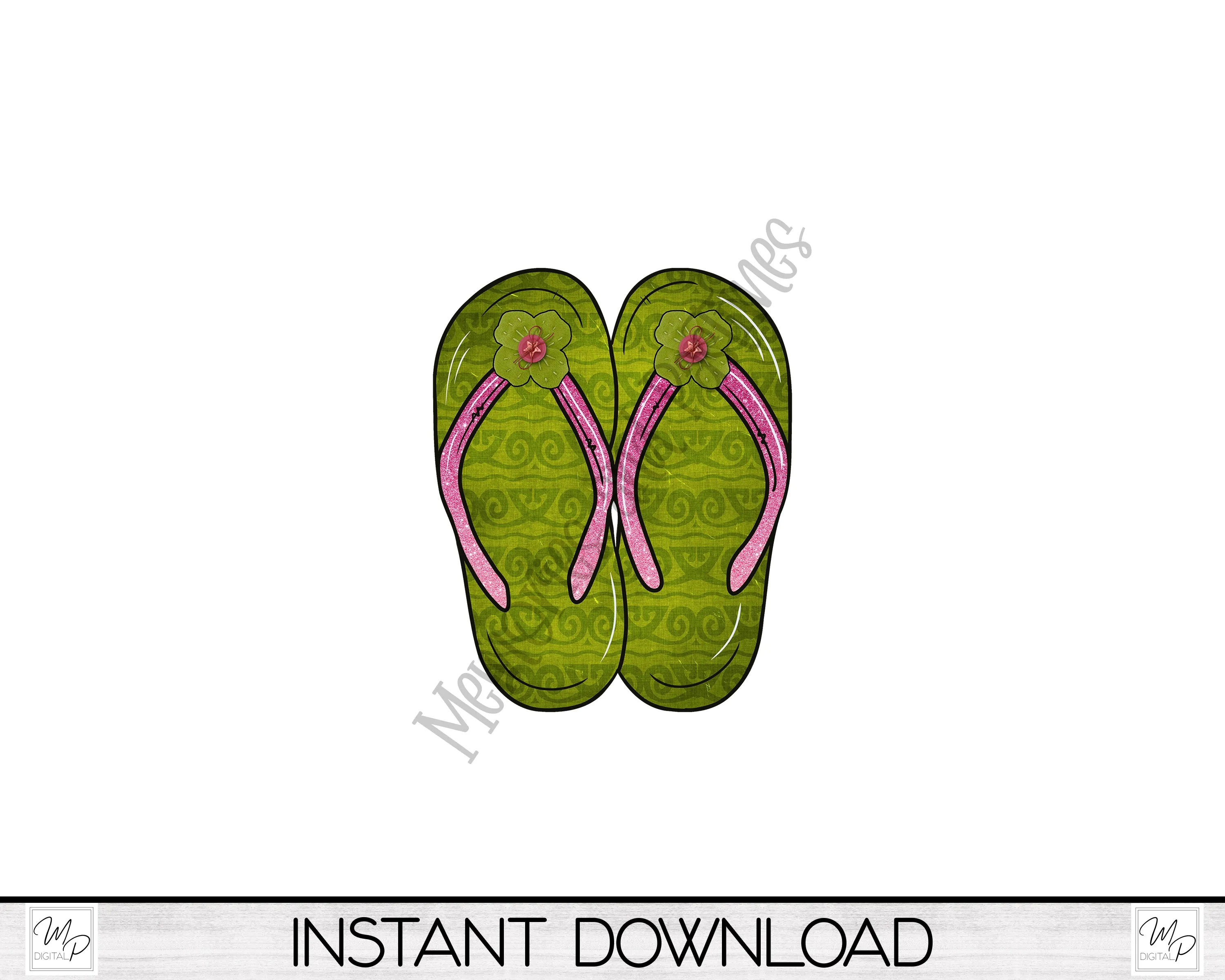Double Flip Flop PNG Design for Sublimation of Signs, Keychains, Digital Download