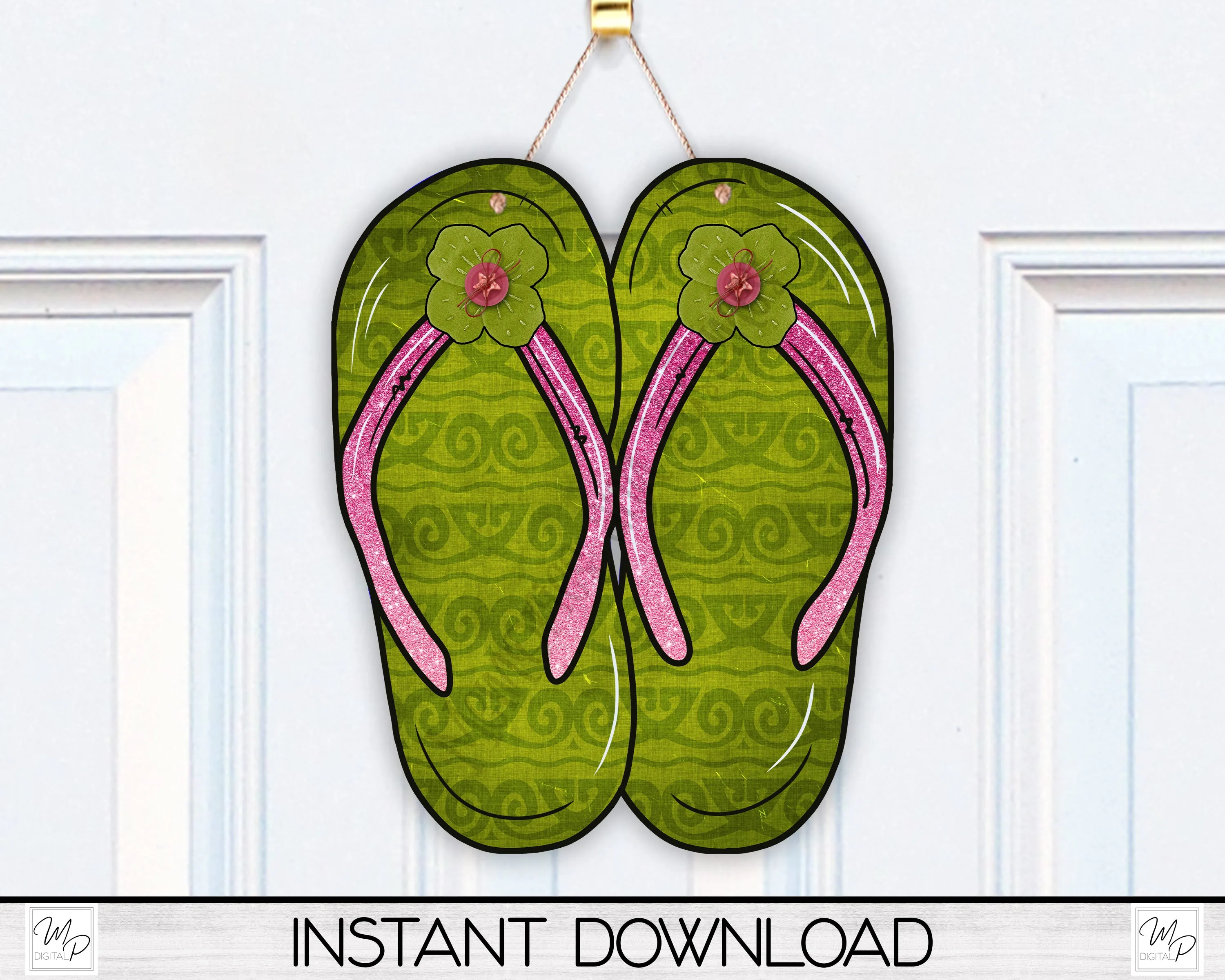 Double Flip Flop PNG Design for Sublimation of Signs, Keychains, Digital Download