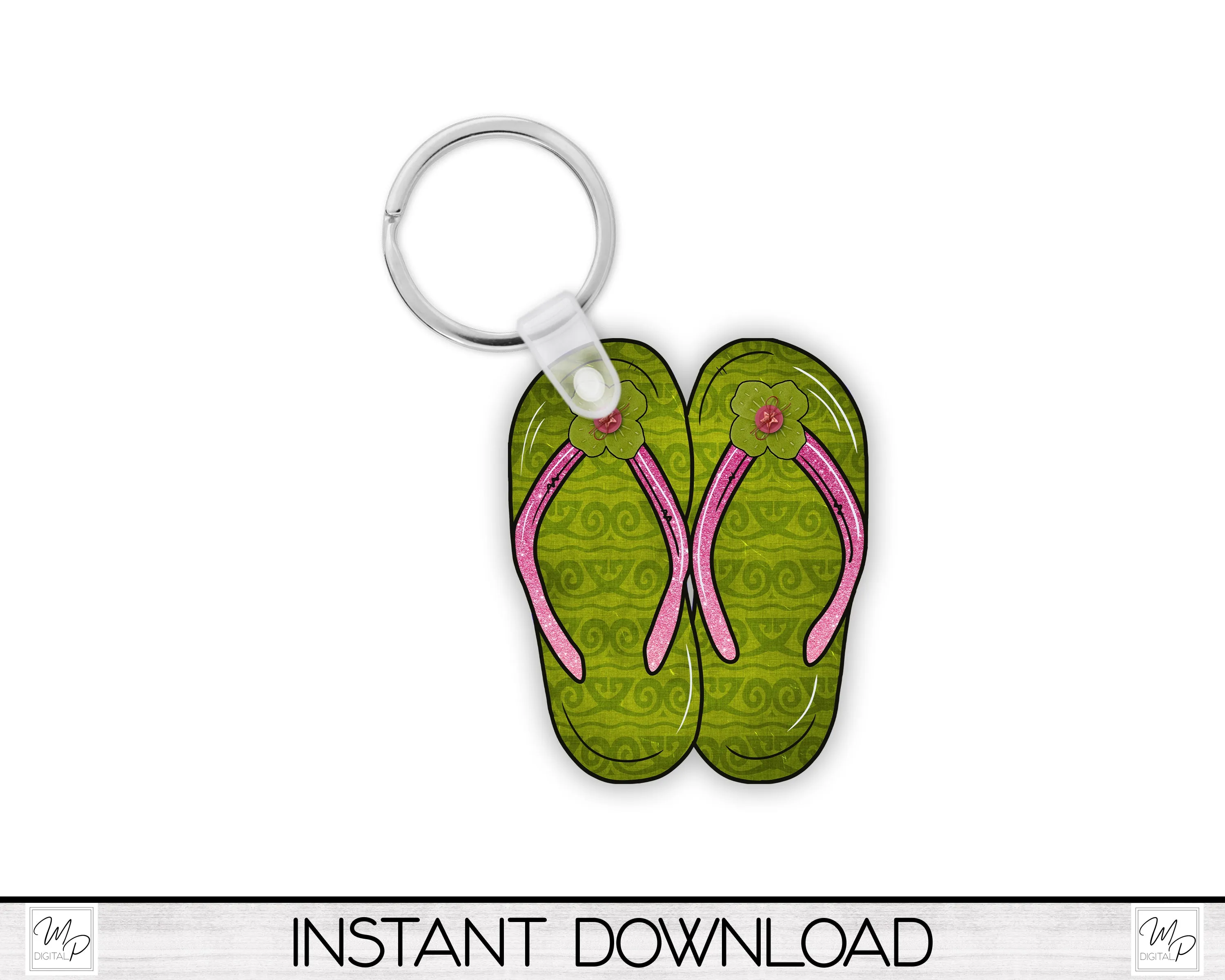 Double Flip Flop PNG Design for Sublimation of Signs, Keychains, Digital Download