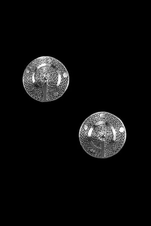 Silver Linings "Cone" Silver Filigree Handmade Studs Earrings