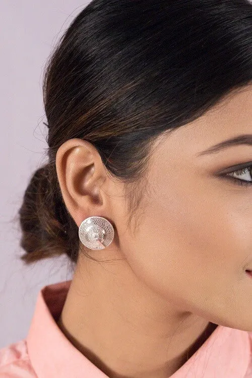 Silver Linings "Cone" Silver Filigree Handmade Studs Earrings